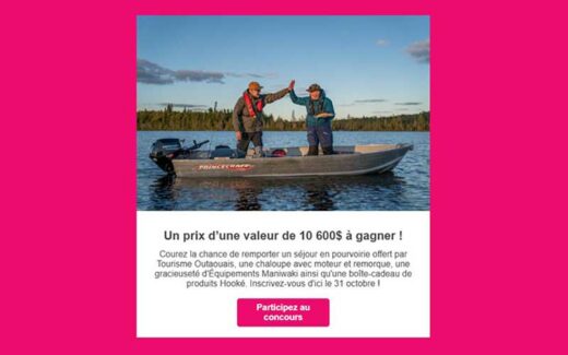 Gagnez votre voyage de pêche en Outaouais (10600 $)